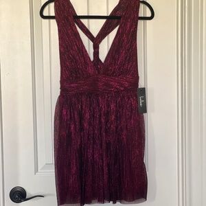 Lulus Red and Magenta Skater Dress - NWT